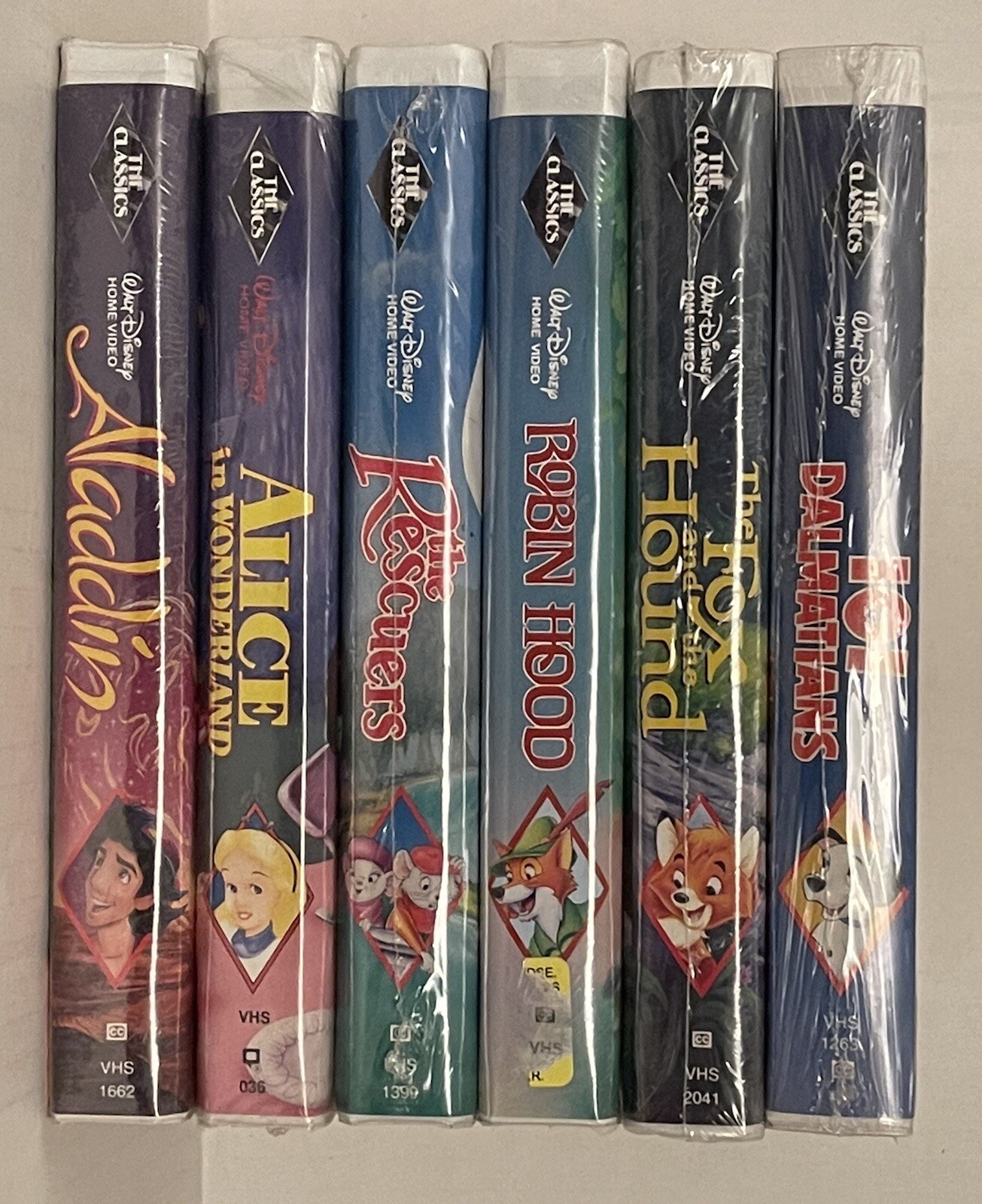 Walt Disney's NEW SET of 6  BLACK DIAMOND CLASSICS VHS TAPES: ALADDIN & 5 MORE