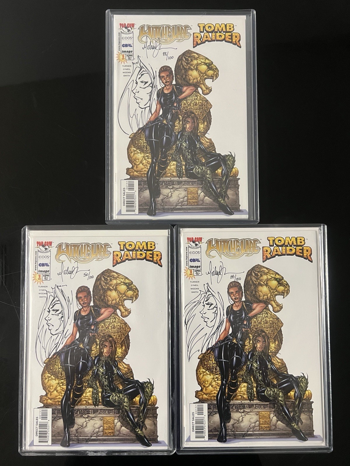 Witchblade Tomb Raider #1 Signed & Sketched w/ COA 50,55,88/100 Michael Turner Witchblade Tomb Raider #1 Signed & Sketched w/ COA 50,55,88/100 Michael Turner