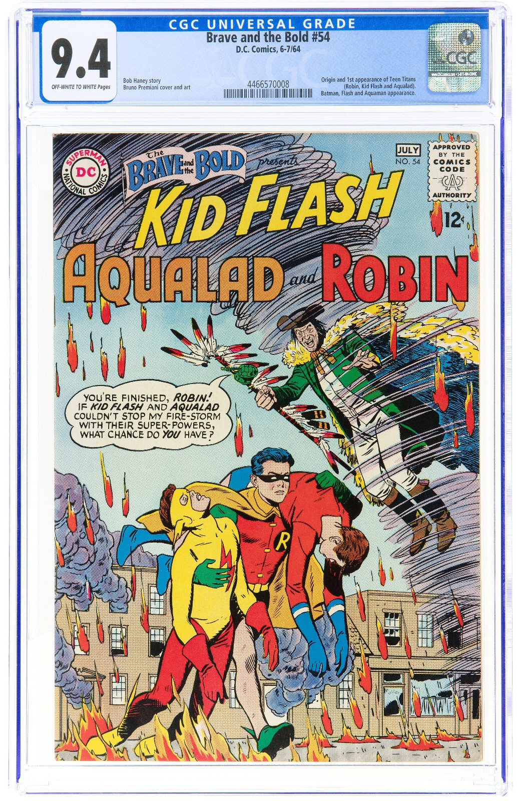Brave and the Bold #54 CGC 9.4 DC 1964🔥1st Teen Titans🔥Rare NM Copy R1 448 cm Brave and the Bold #54 CGC 9.4 DC 1964🔥1st Teen Titans🔥Rare NM Copy R1 448 cm