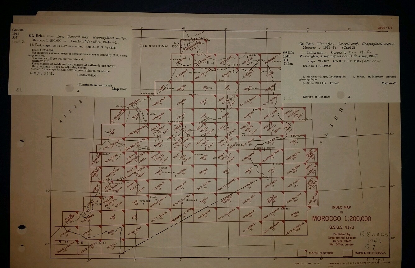 1942 US Army Maps Morocco 135 Sheets COMPLETE SET ww 2 vintage military