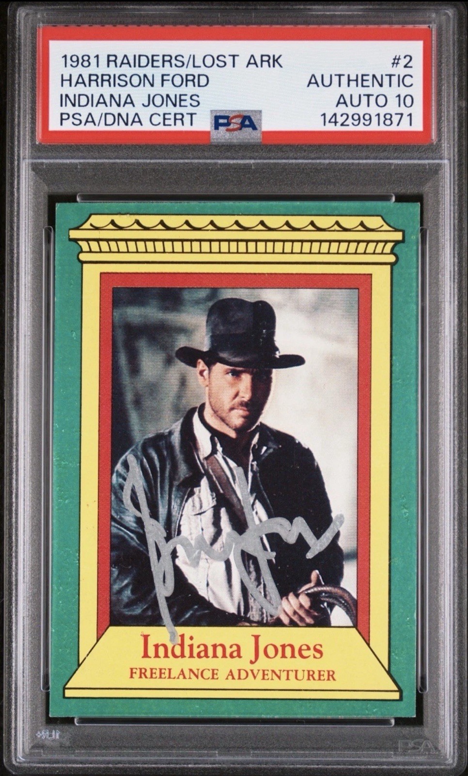 Harrison Ford PSA 10 Signed Autograph 1981 Indiana Jones Raiders Of The Lost Ark