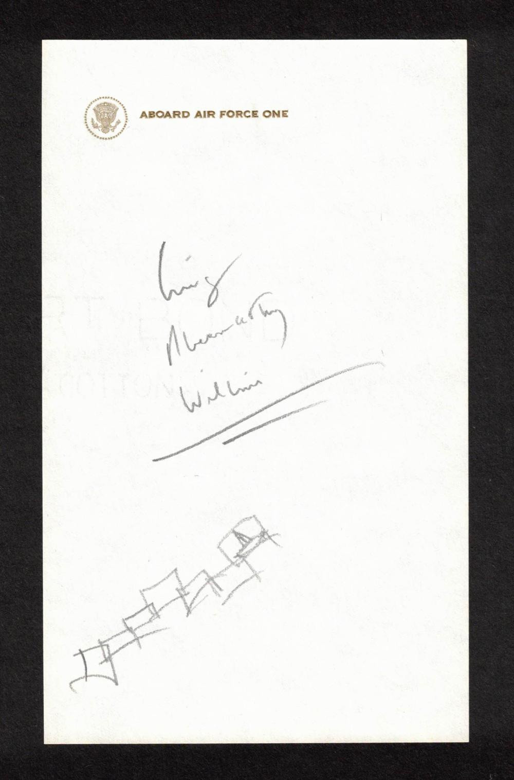 PRESIDENT John F. Kennedy NOT SIGNED Handwritten Note Civil Rights AIR FORCE ONE
