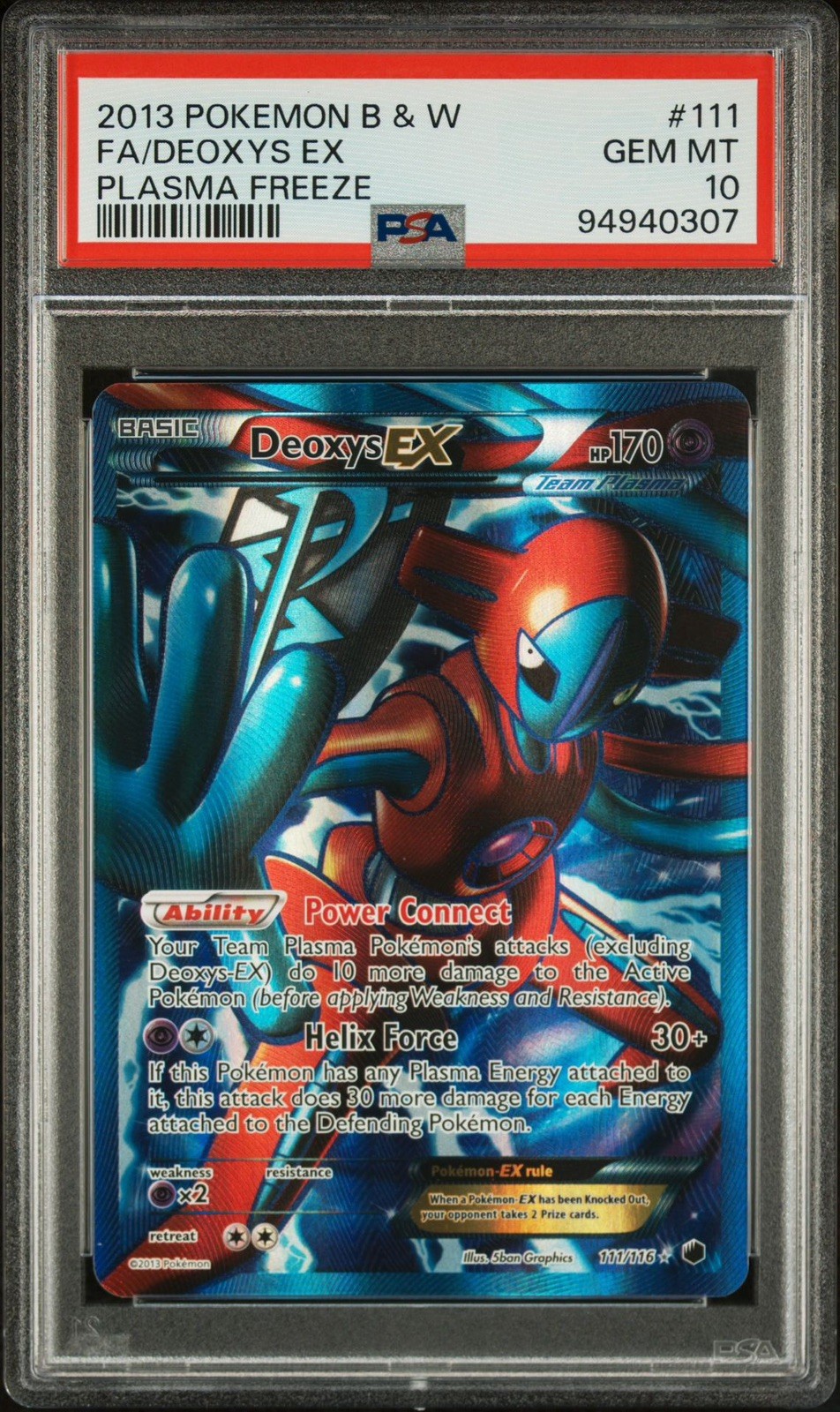 PSA 10 DEOXYS EX 111/116 | Plasma Freeze Full Art Pokemon Card pop 34 PSA 10 DEOXYS EX 111/116 | Plasma Freeze Full Art Pokemon Card pop 34