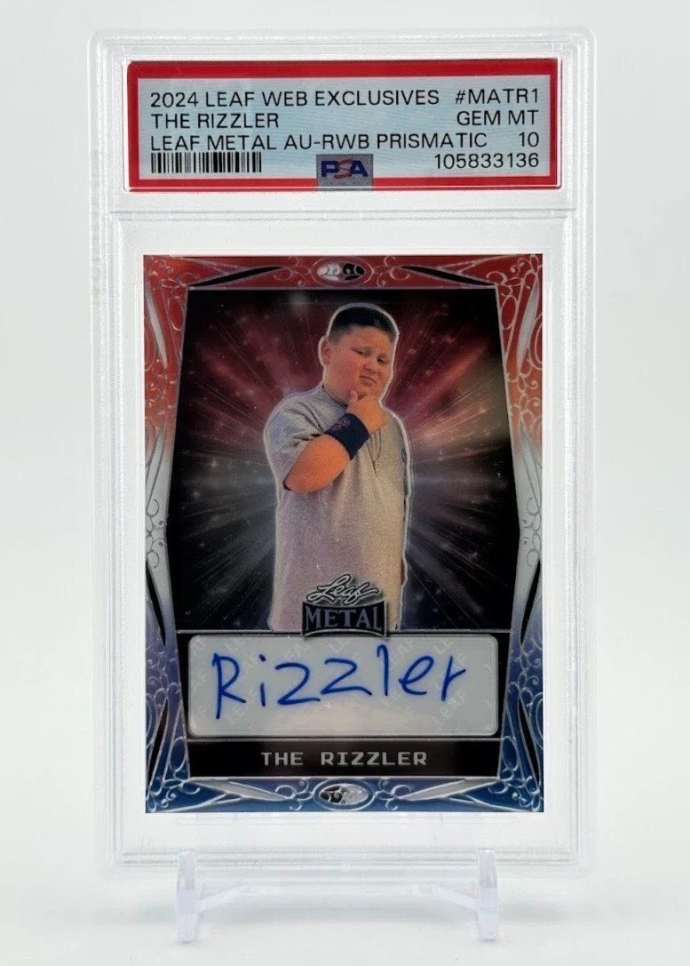 The Rizzler Red White Blue Auto 15/25 2024 Leaf Web Exclusives PSA 10 Gem Mint