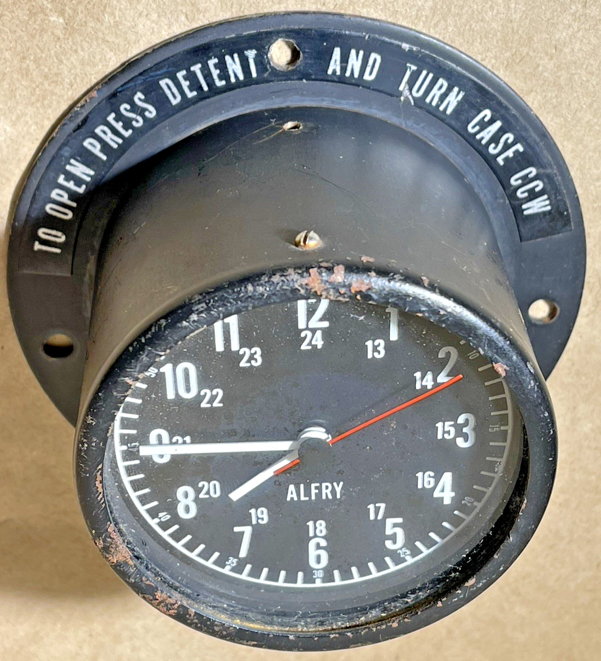 Vintage Alfry Aviation Clock Swiss with movement made by Italora in Milano/Italy
