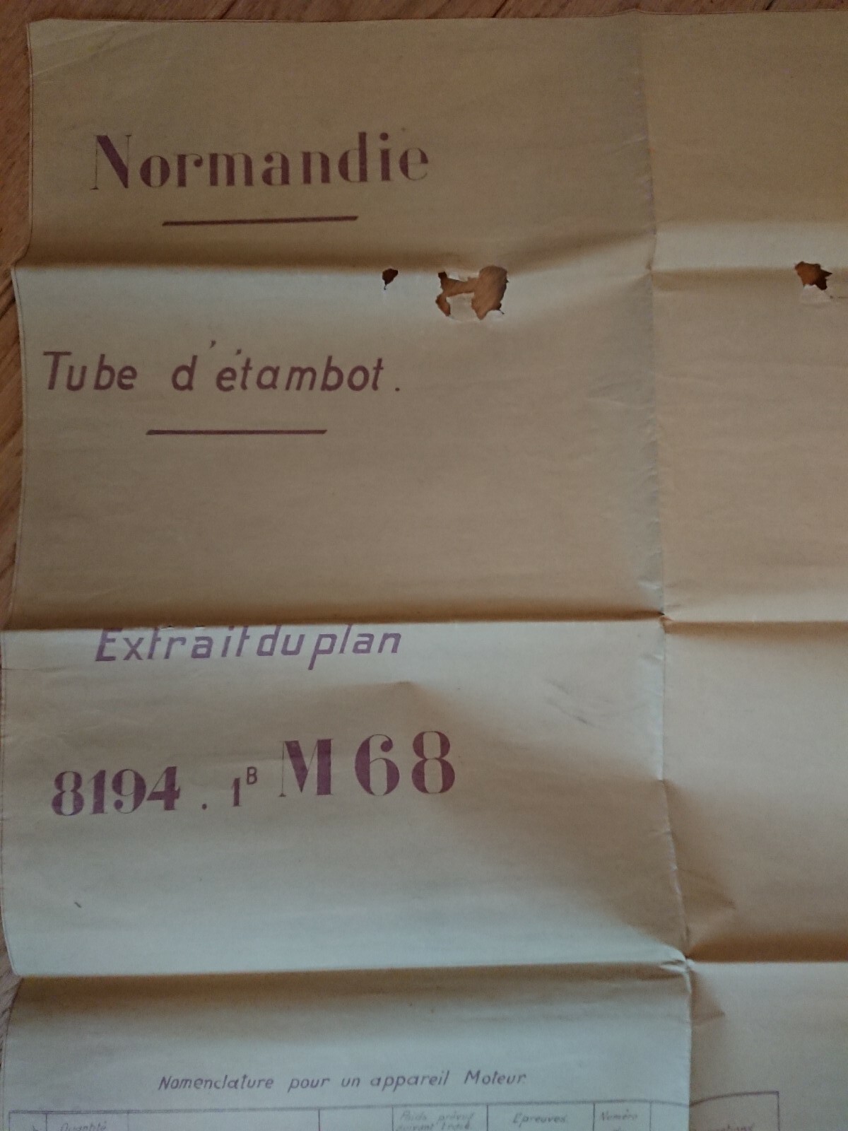 French Line CGT SS Normandie Original Construction Plan