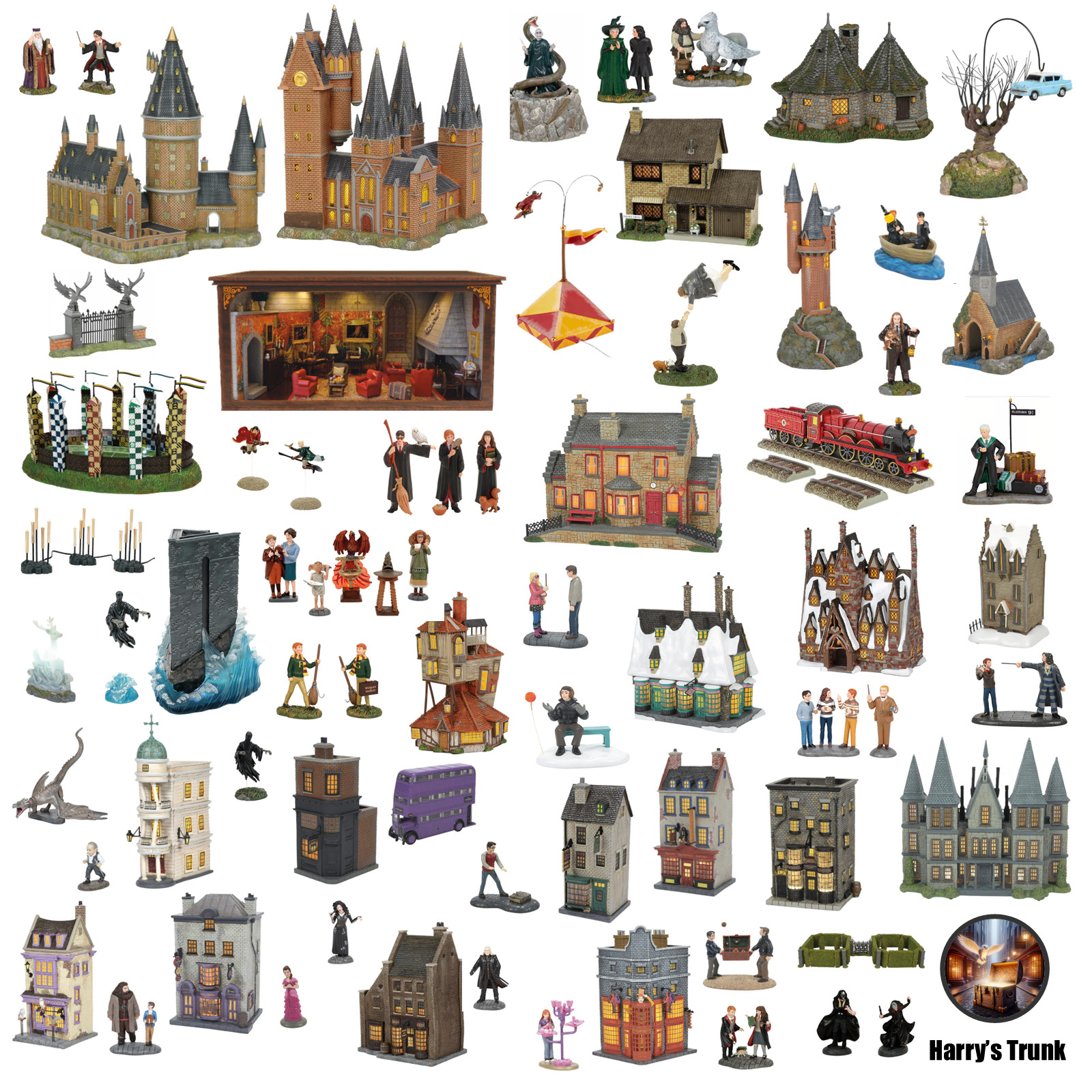 Complete Harry Potter Village Collection Experience '98-05, 61 Buildings/figures
