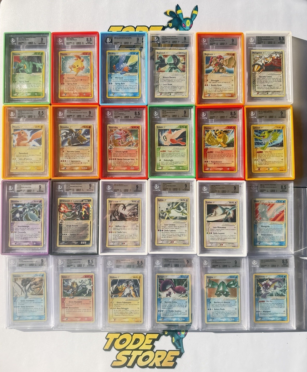 Pokemon Rayquaza Latios Latias Charizard Pikachu 25/27 Gold Star🇮🇹 BGS8.5/9 Pokemon Rayquaza Latios Latias Charizard Pikachu 25/27 Gold Star🇮🇹 BGS8.5/9