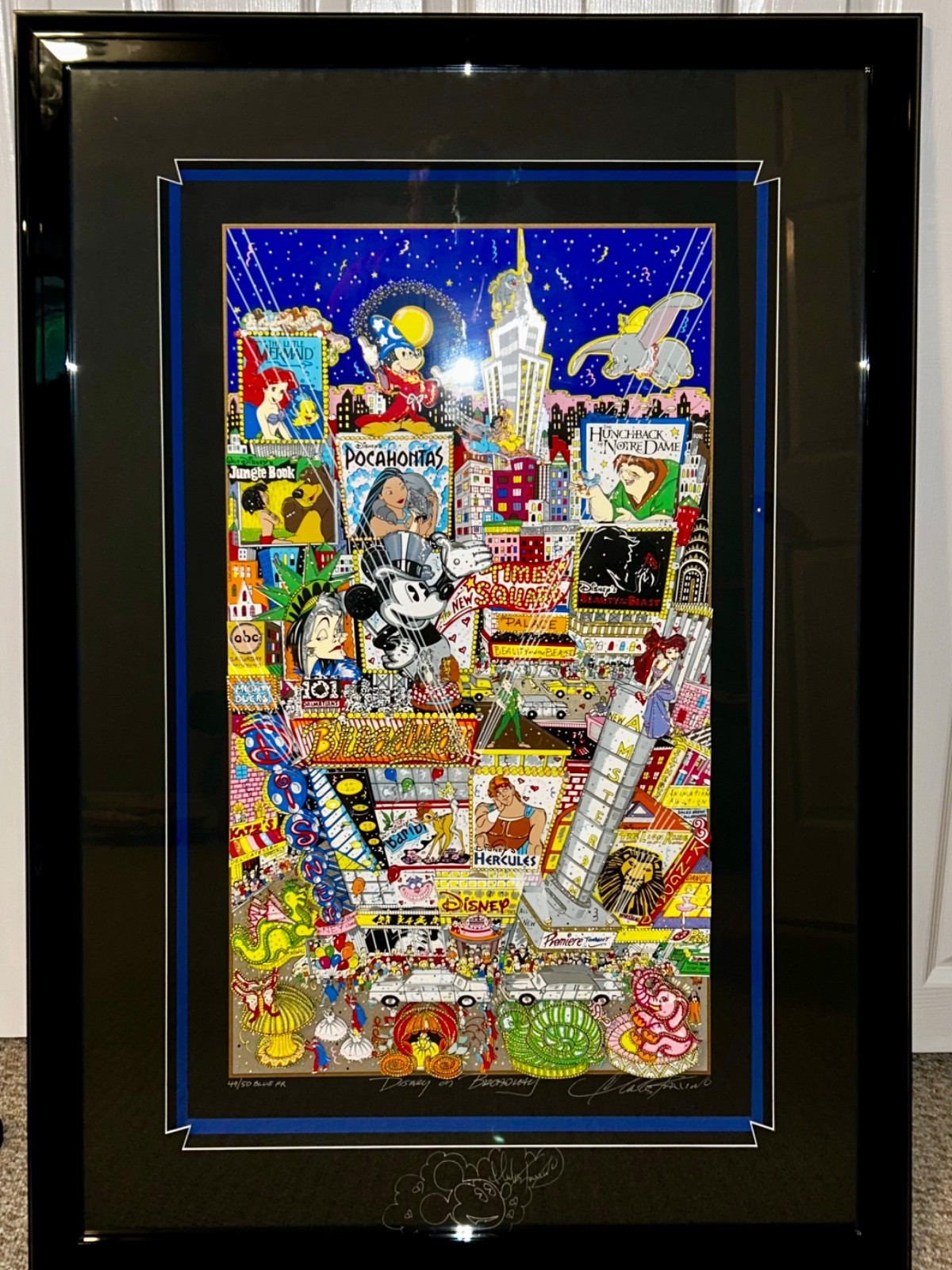 Charles Fazzino “Disney on Broadway” (1998) BLUE PREMIERE EDITION 49/50 Charles Fazzino “Disney on Broadway” (1998) BLUE PREMIERE EDITION 49/50