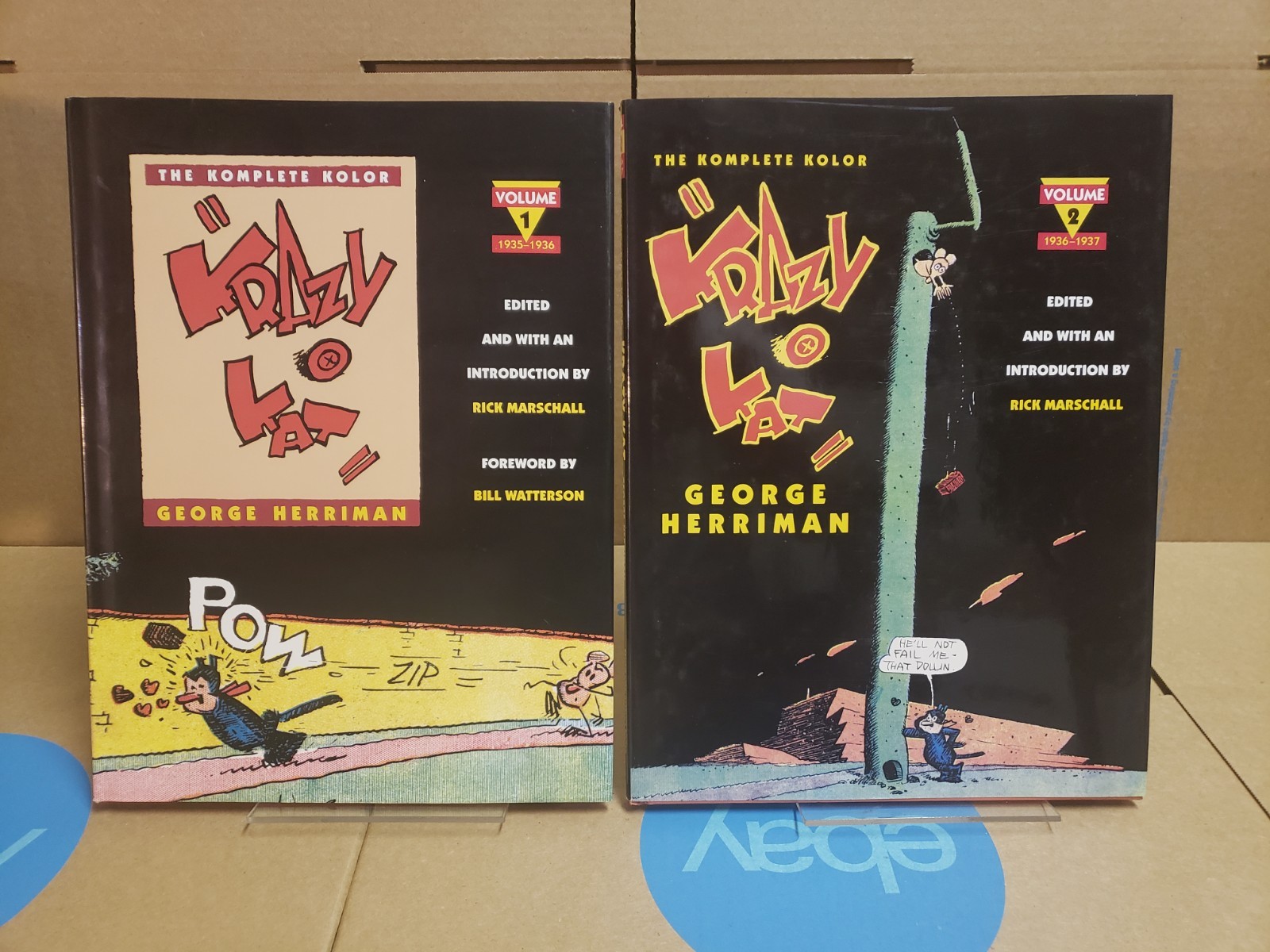 Komplete Kolor Krazy Kat Vol 1 & 2 HCs George Herriman 1990 1st Print OOP Komplete Kolor Krazy Kat Vol 1 & 2 HCs George Herriman 1990 1st Print OOP