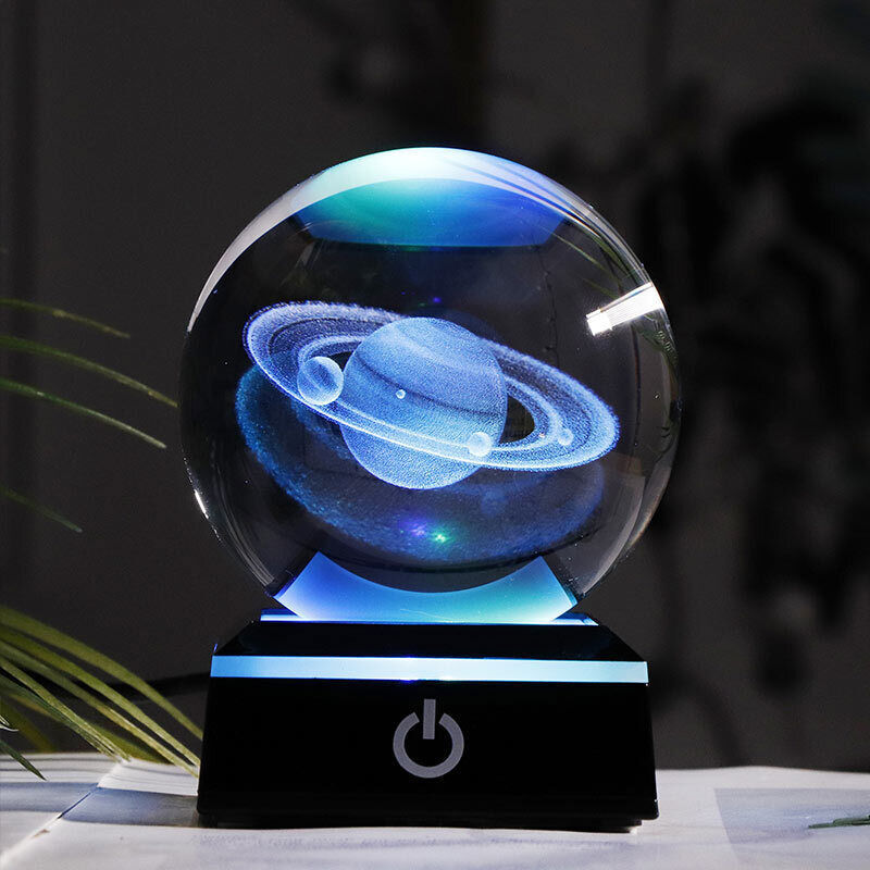 80mm Crystal Solar System Planet Globe 3D Laser Engraved Ball with Touch Switch 80mm Crystal Solar System Planet Globe 3D Laser Engraved Ball with Touch Switch
