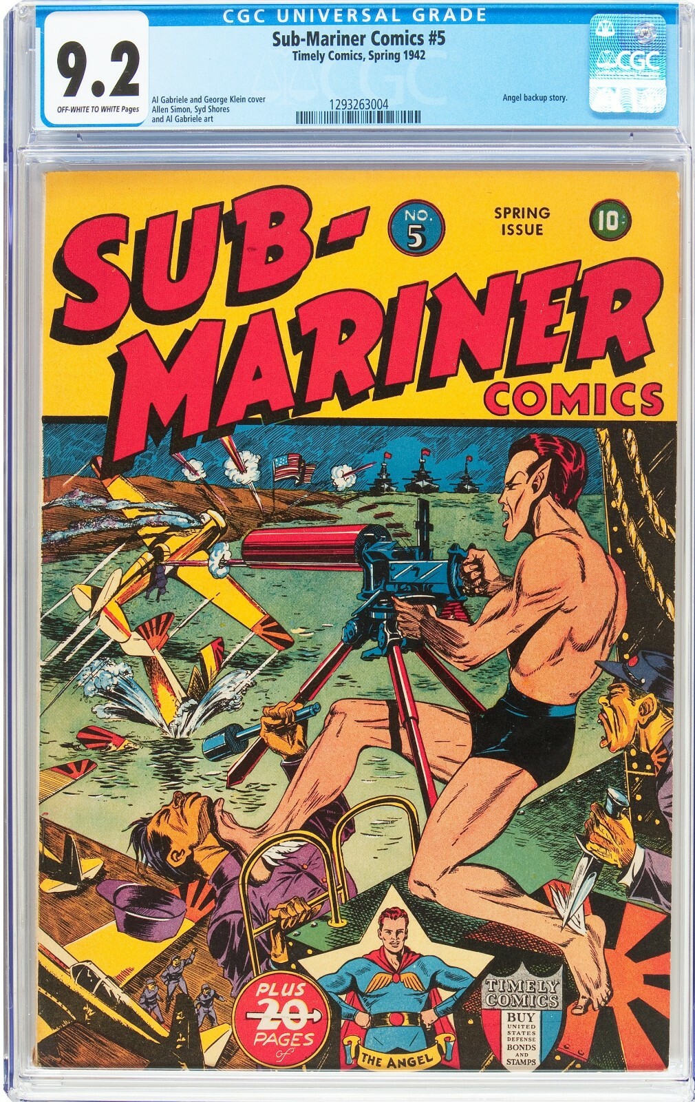 SUB-MARINER COMICS #5 CGC 9.2 1942 OWW SINGLE HIGHEST GRADED  #1293263004