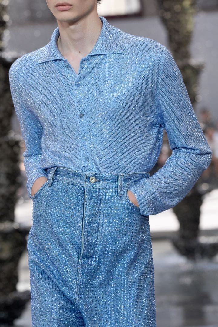 Loewe Men Ultra Museum Class 24 Ss Sequins Denim VHTF Designer Collection Popula Loewe Men Ultra Museum Class 24 Ss Sequins Denim VHTF Designer Collection Popula