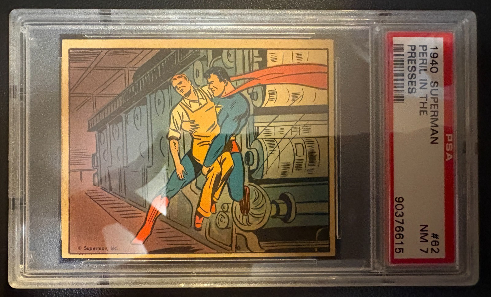1940 Superman #62 PERIL IN THE PRESSES - PSA 7 - HI NUMBER - 🏅TOP 10 PSA GRADED 1940 Superman #62 PERIL IN THE PRESSES - PSA 7 - HI NUMBER - 🏅TOP 10 PSA GRADED