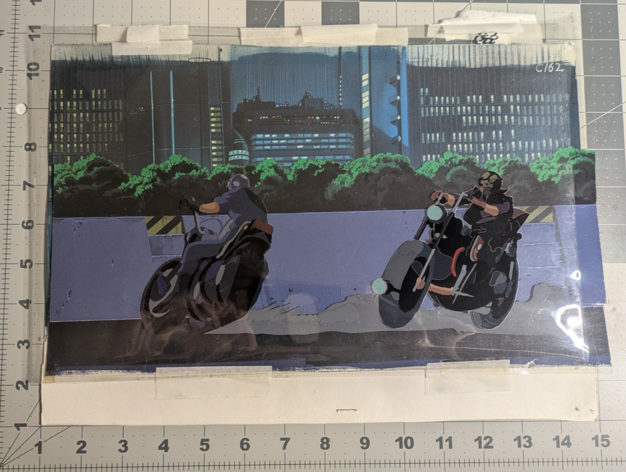 Akira 1988 Key Master background, production cel, Clown Bikers Neo Tokyo