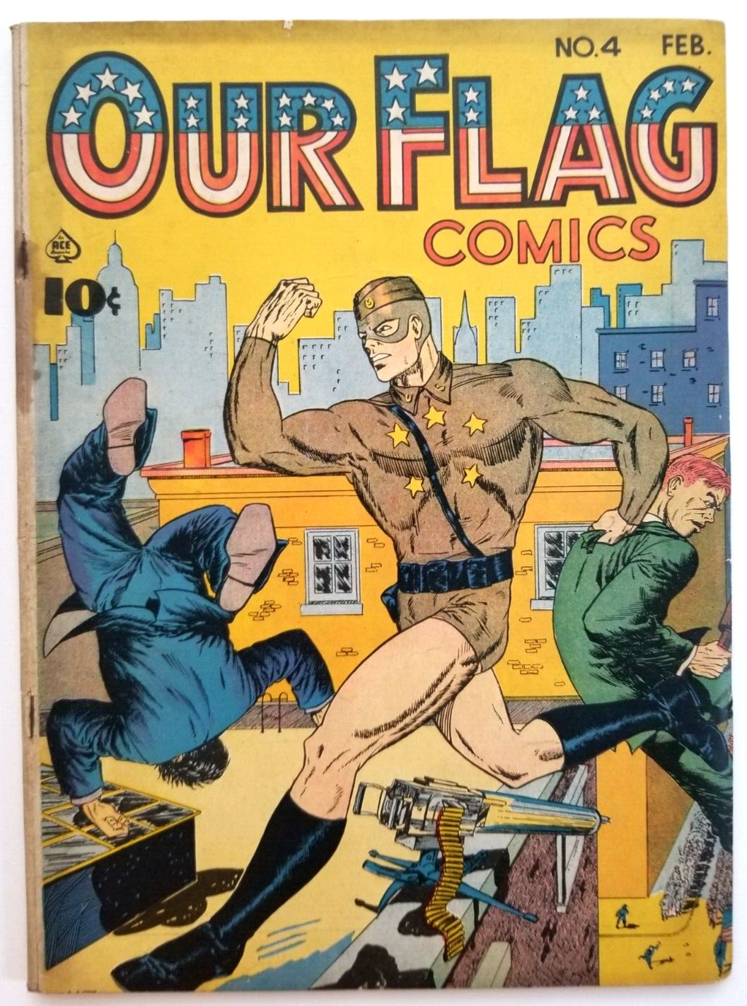 OUR FLAG COMICS #4 VG 4.0 ACE 1942 THE FLAG UNKNOWN SOLDIER SCARCE GOLDEN AGE OUR FLAG COMICS #4 VG 4.0 ACE 1942 THE FLAG UNKNOWN SOLDIER SCARCE GOLDEN AGE