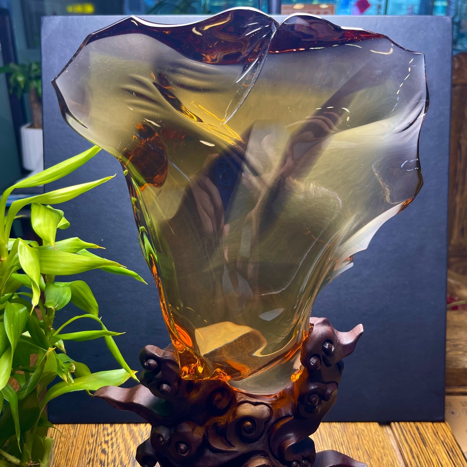 10.76LB TOP Natural Museum citrine quartz Shadow Mountain mineral specimen+stand 10.76LB TOP Natural Museum citrine quartz Shadow Mountain mineral specimen+stand