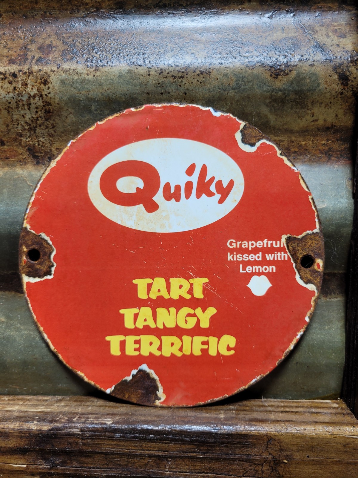 VINTAGE QUIKY PORCELAIN SIGN OLD SODA BEVERAGE GROCERY DRINK GRAPEFRUIT COLA 6 VINTAGE QUIKY PORCELAIN SIGN OLD SODA BEVERAGE GROCERY DRINK GRAPEFRUIT COLA 6