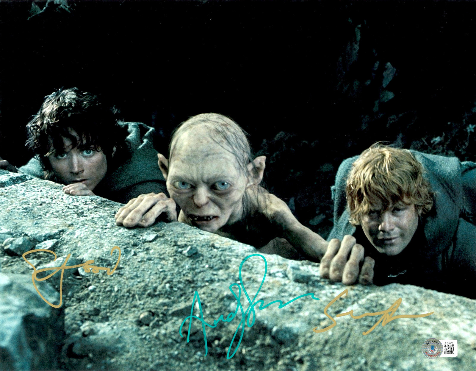 Elijah Wood Andy Serkis Sean Astin Signed Auto Lord Of The Rings 11x14 Photo BAS Elijah Wood Andy Serkis Sean Astin Signed Auto Lord Of The Rings 11x14 Photo BAS