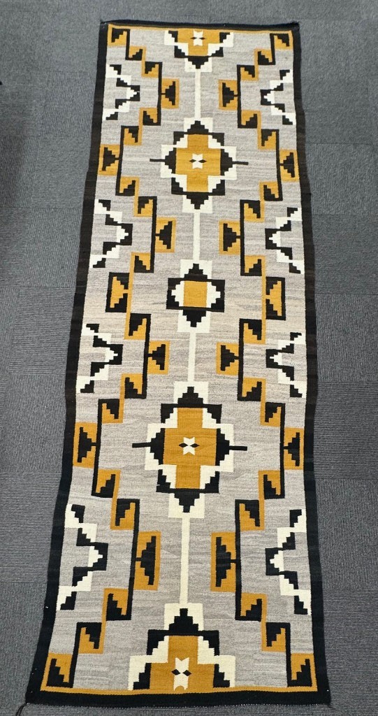 Navajo Two Grey Hills Runner Rug ca. 1930-1940  156