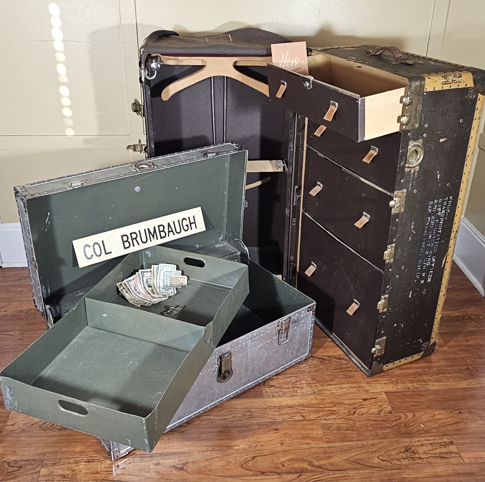 Named WW2 US Army Air Force Officer Transit Archive Hartmann Trunk Footlocker Named WW2 US Army Air Force Officer Transit Archive Hartmann Trunk Footlocker