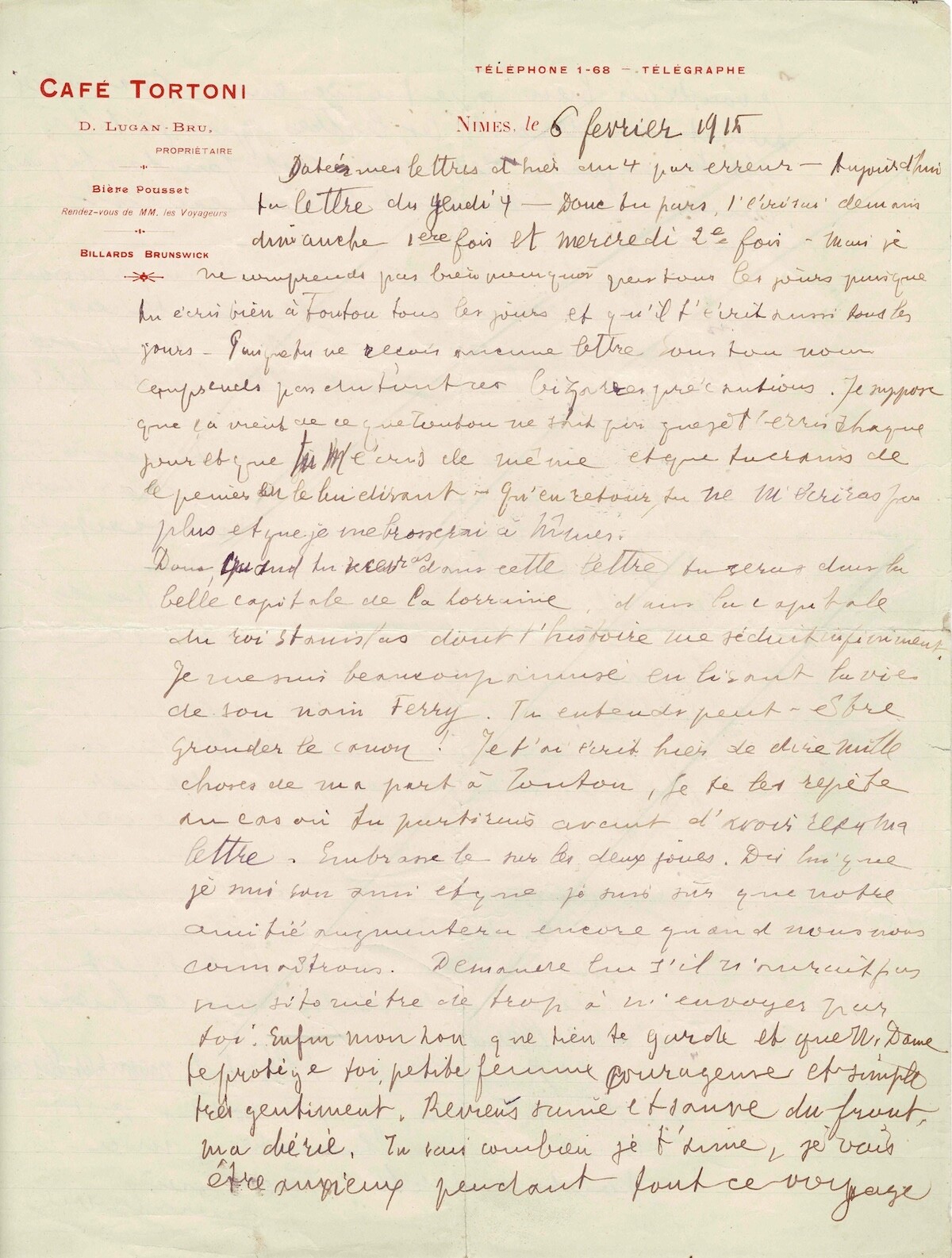 Guillaume APOLLINAIRE - Autograph letter signed to Lou. Guillaume APOLLINAIRE - Autograph letter signed to Lou.