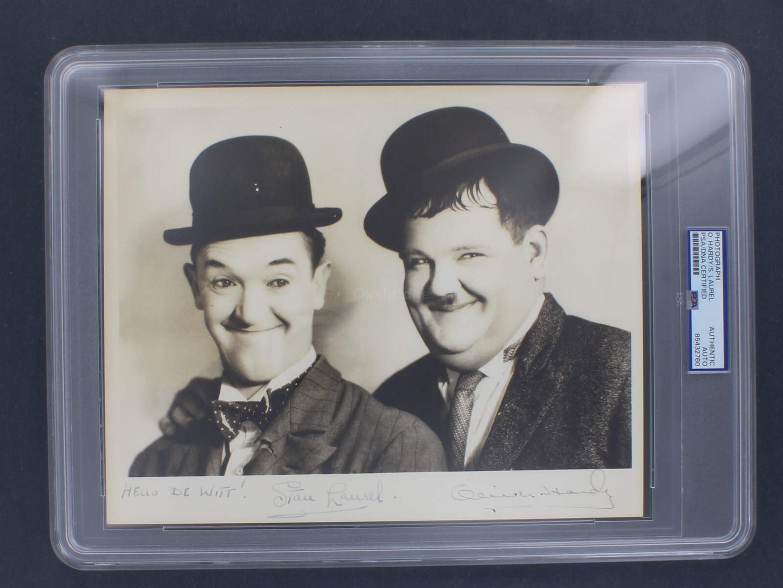 Stan Laurel & Oliver Hardy 1930 Hand Signed Photograph PSA DNA Otto Bettmann