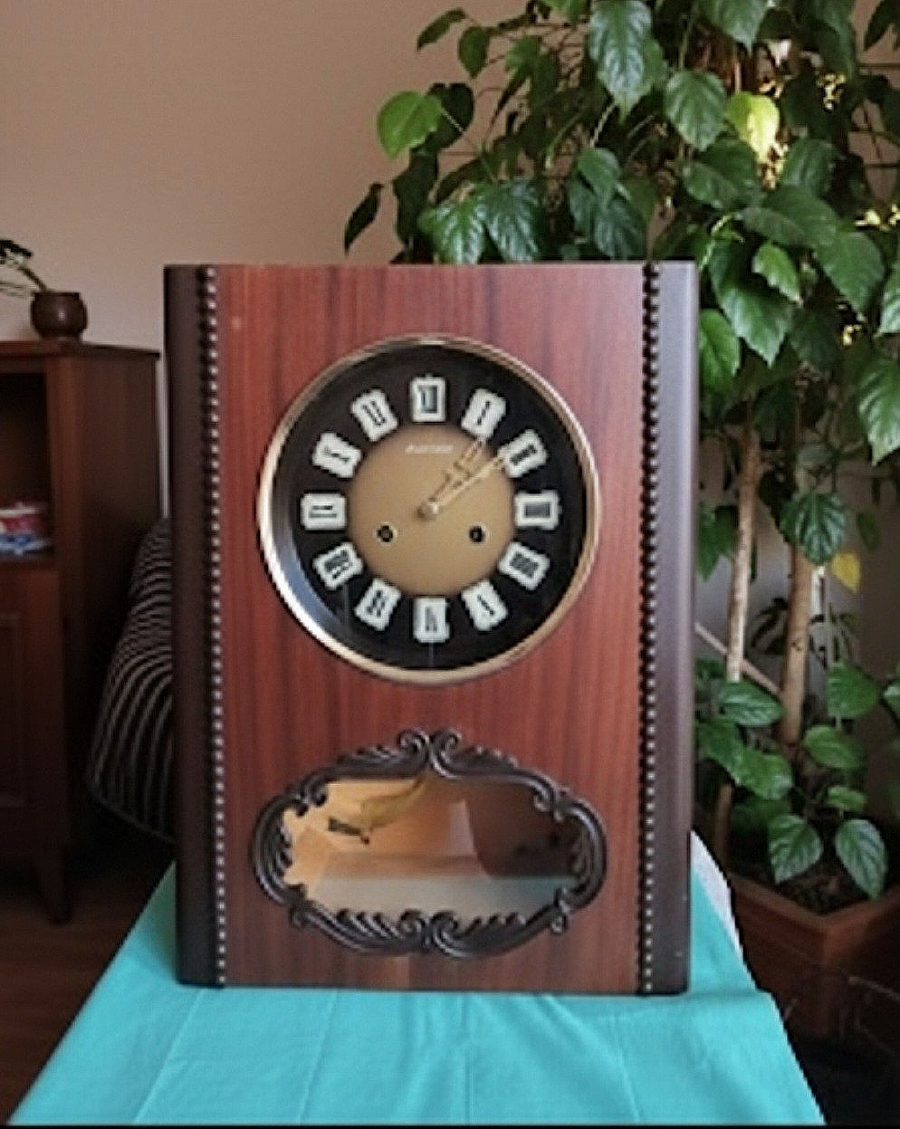 Vintage Wall-Mounted Clock Soviet Mechanical YANTAR. USSR Striking Clock. Vintage Wall-Mounted Clock Soviet Mechanical YANTAR. USSR Striking Clock.