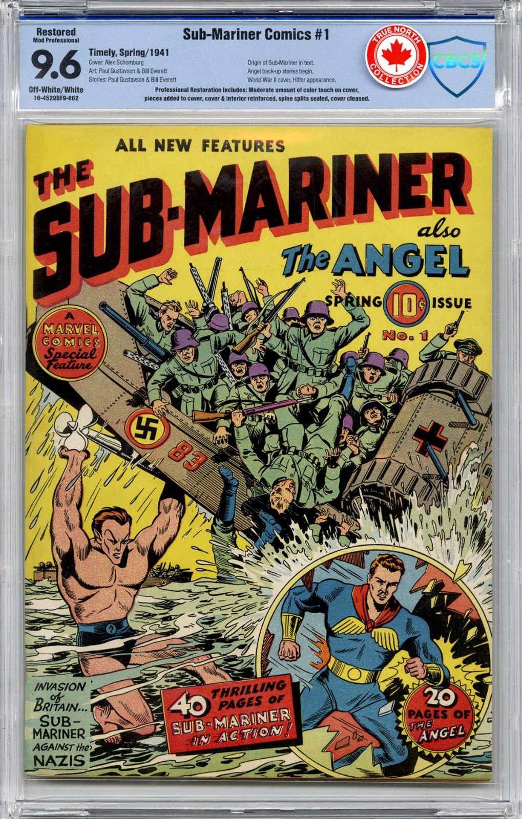 1941 Marvel Timely Sub-Mariner Comics 1 CGC CBCS 9.6. Highest Graded. Namor. 1941 Marvel Timely Sub-Mariner Comics 1 CGC CBCS 9.6. Highest Graded. Namor.