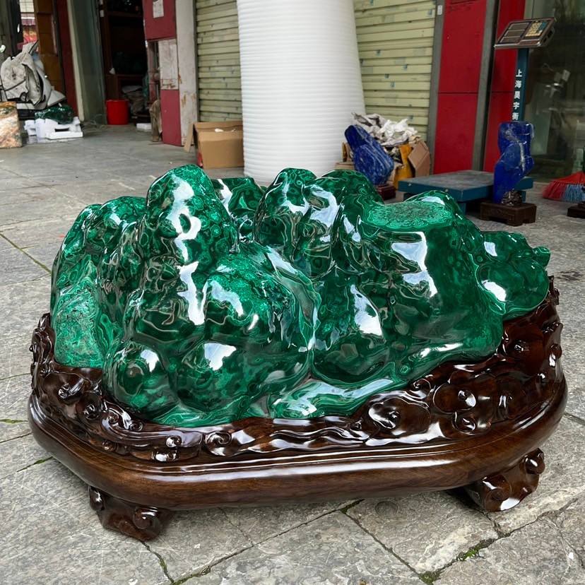 418LB TOP Scarce Natural malachite quartz crystal backer Decoration+stand 418LB TOP Scarce Natural malachite quartz crystal backer Decoration+stand
