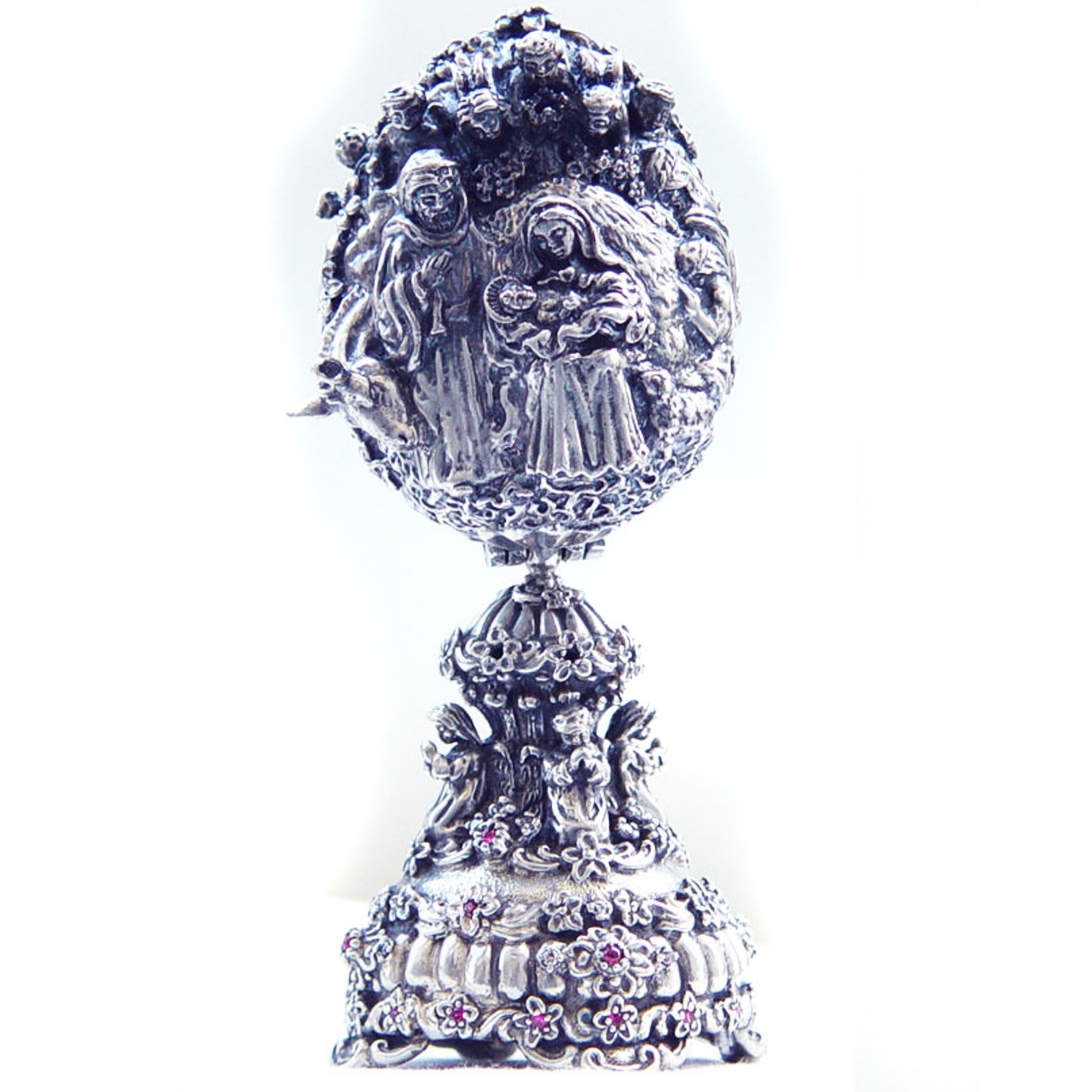 The Birth of Jesus Sterling Silver Egg The Birth of Jesus Sterling Silver Egg
