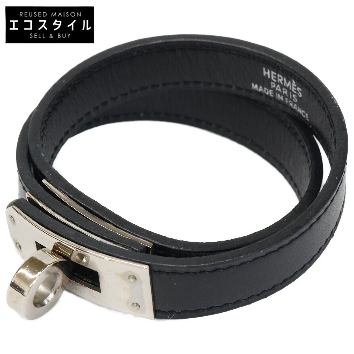 Hermes 00s F stamp Kelly Double Tour Leather Bracelet Ladies Hermes 00s F stamp Kelly Double Tour Leather Bracelet Ladies