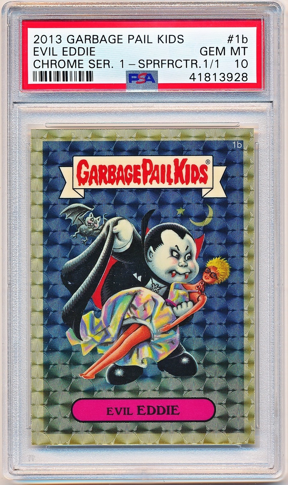 2013 Topps Garbage Pail Kids Chrome Series 1 Evil Eddie Superfractor 1/1 PSA 10