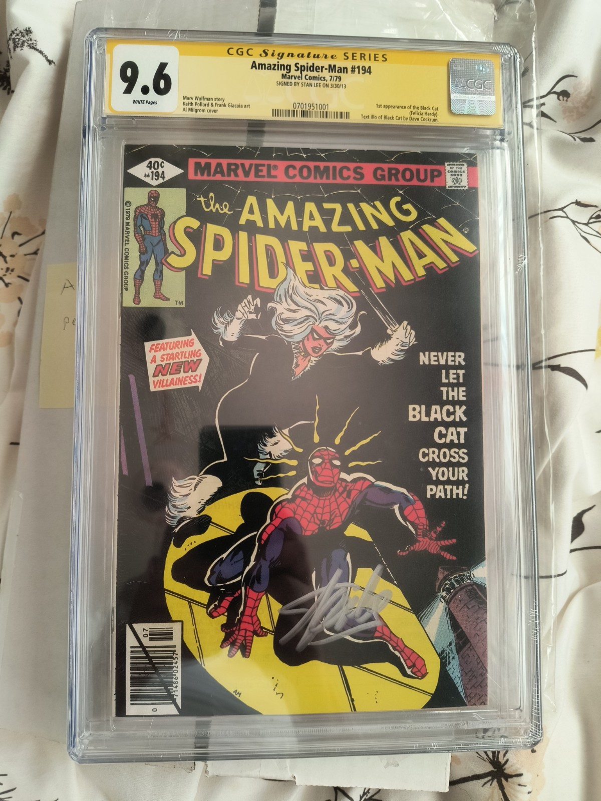 The Amazing Spider-Man #194 CGC 9.6 NM S.S. Stan Lee first 1st app Black Cat The Amazing Spider-Man #194 CGC 9.6 NM S.S. Stan Lee first 1st app Black Cat