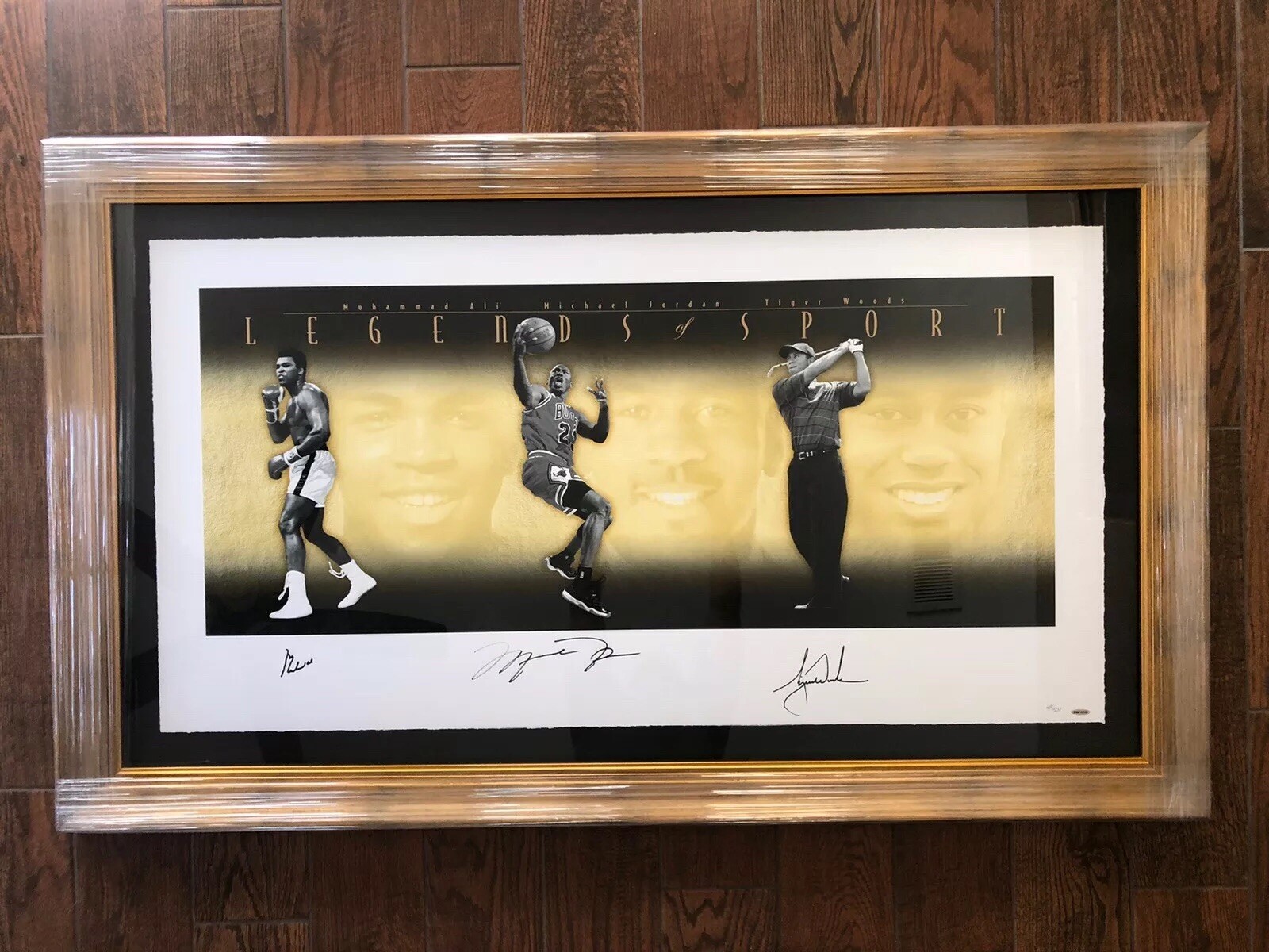 MICHAEL JORDAN MUHAMMAD ALI & TIGER WOODS Signed LE 49/500 UDA LEGENDS OF SPORTS