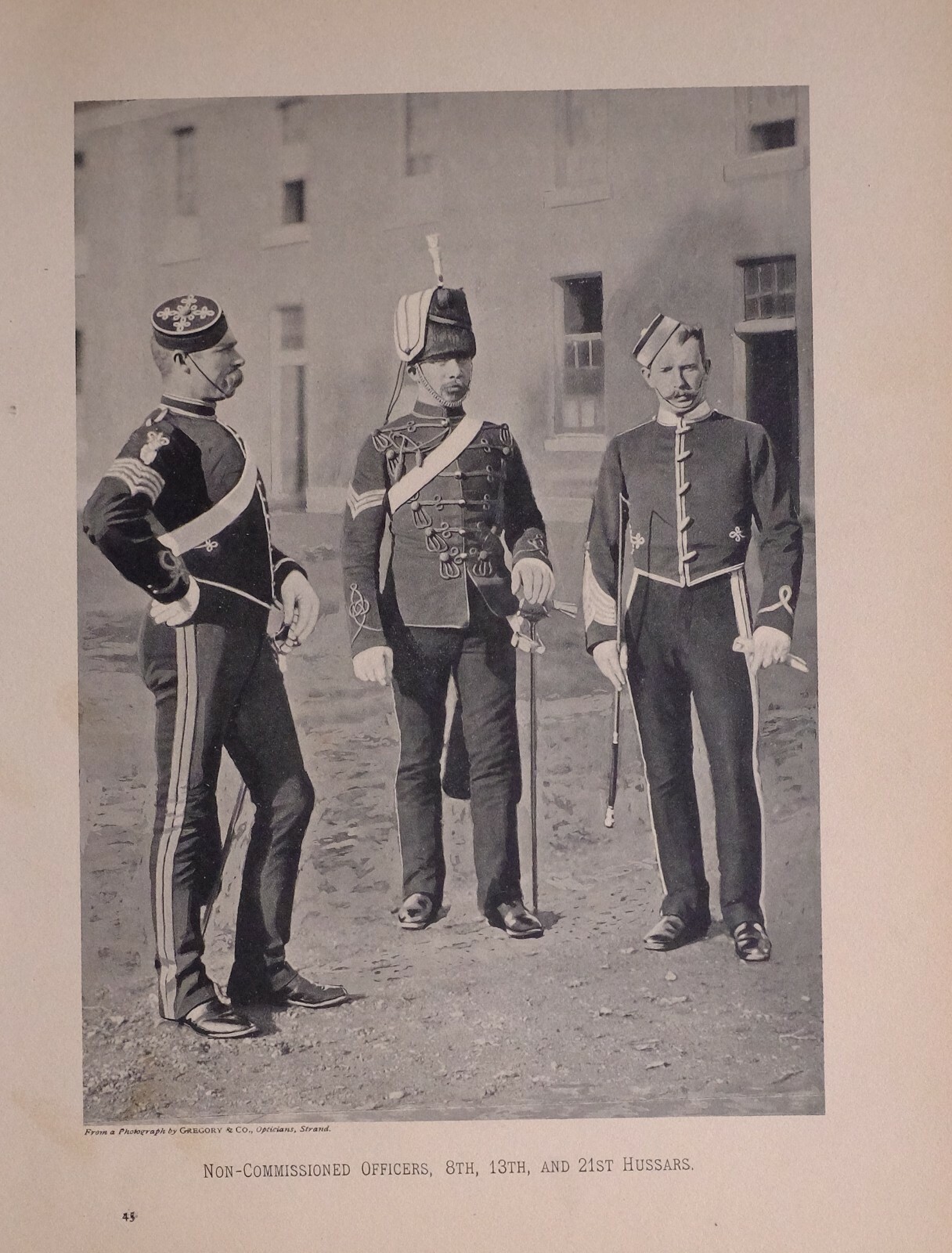 1893 Antique Military Print Unmade Officers 8th 13th & 21st Hussars