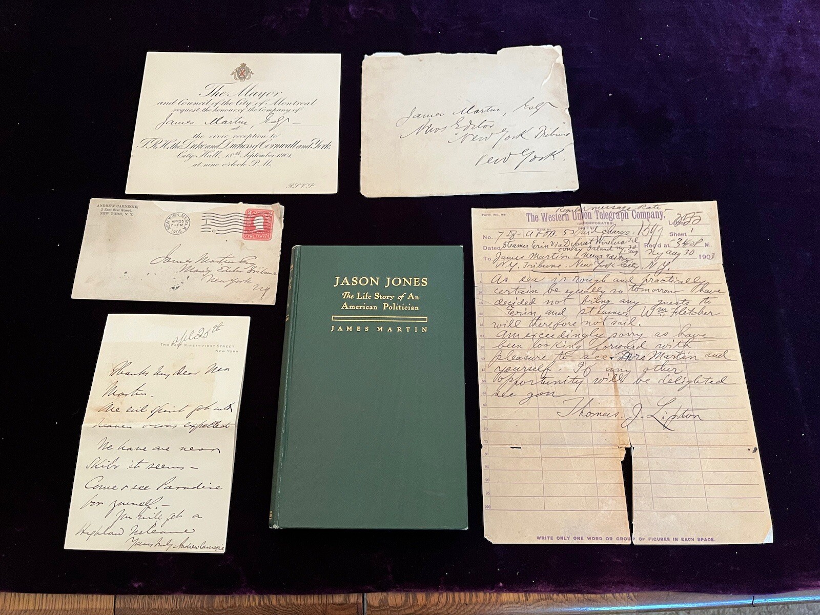 Important 1900s Ephemera Lot, Andrew Carnegie, Lipton, Duke Of York, Jason Jones