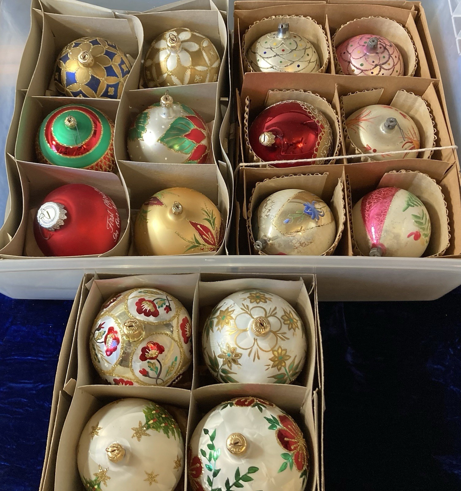 Huge Lot  16 Vintage  Jumbo Glass Christmas Ornaments Poland  More Y2K And Older
