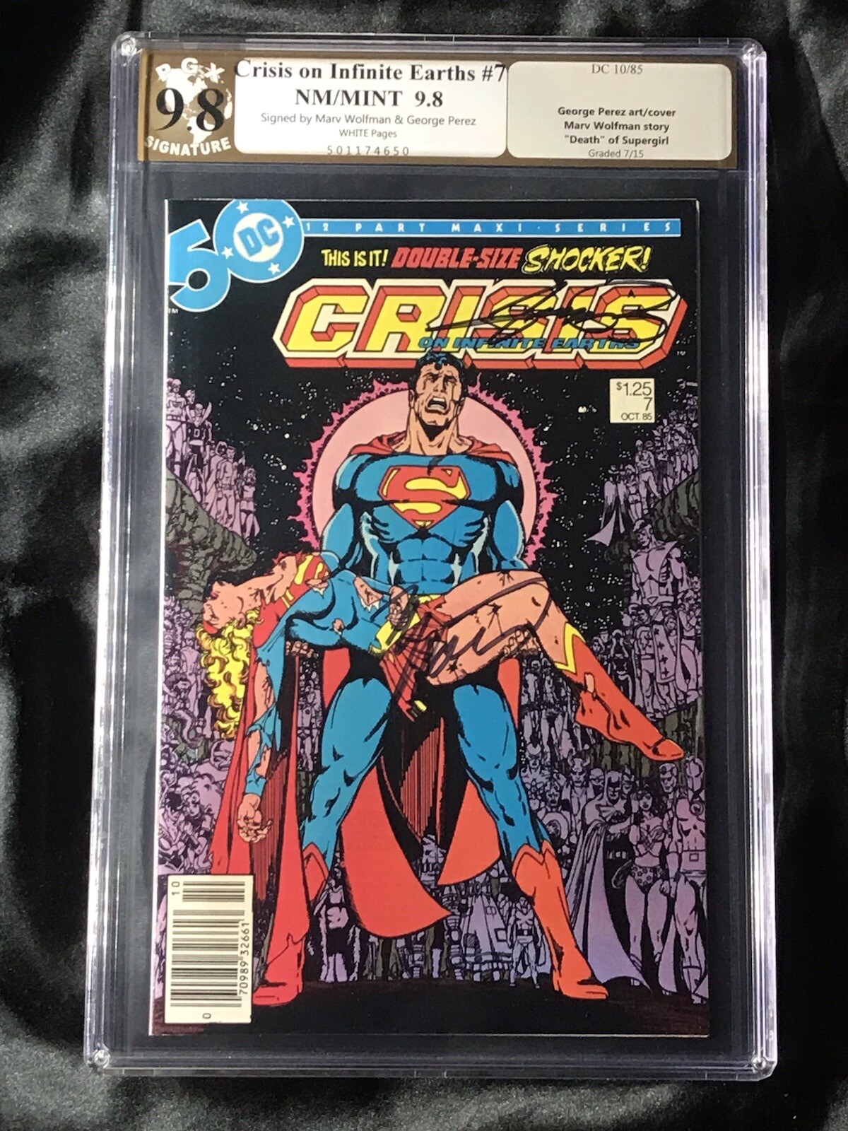 Crisis on Infinite Earths #7 9.8 SS Perez💥1985 NEWSTAND☠️Death Of ☠️Supergirl☠️ Crisis on Infinite Earths #7 9.8 SS Perez💥1985 NEWSTAND☠️Death Of ☠️Supergirl☠️