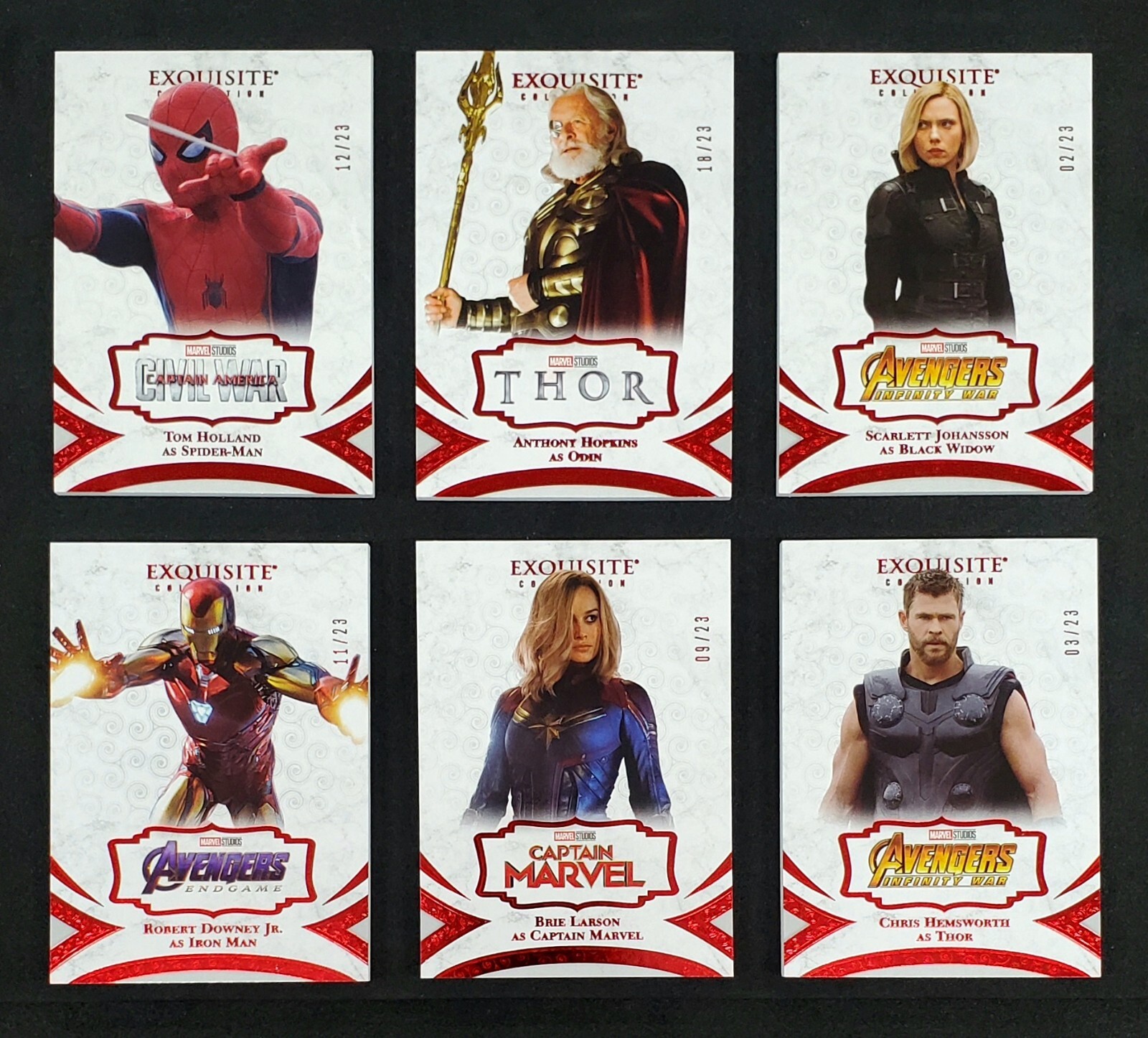 2021 Marvel Black Diamond Exquisite RED Complete Set # 1-50 Serial # XX/23