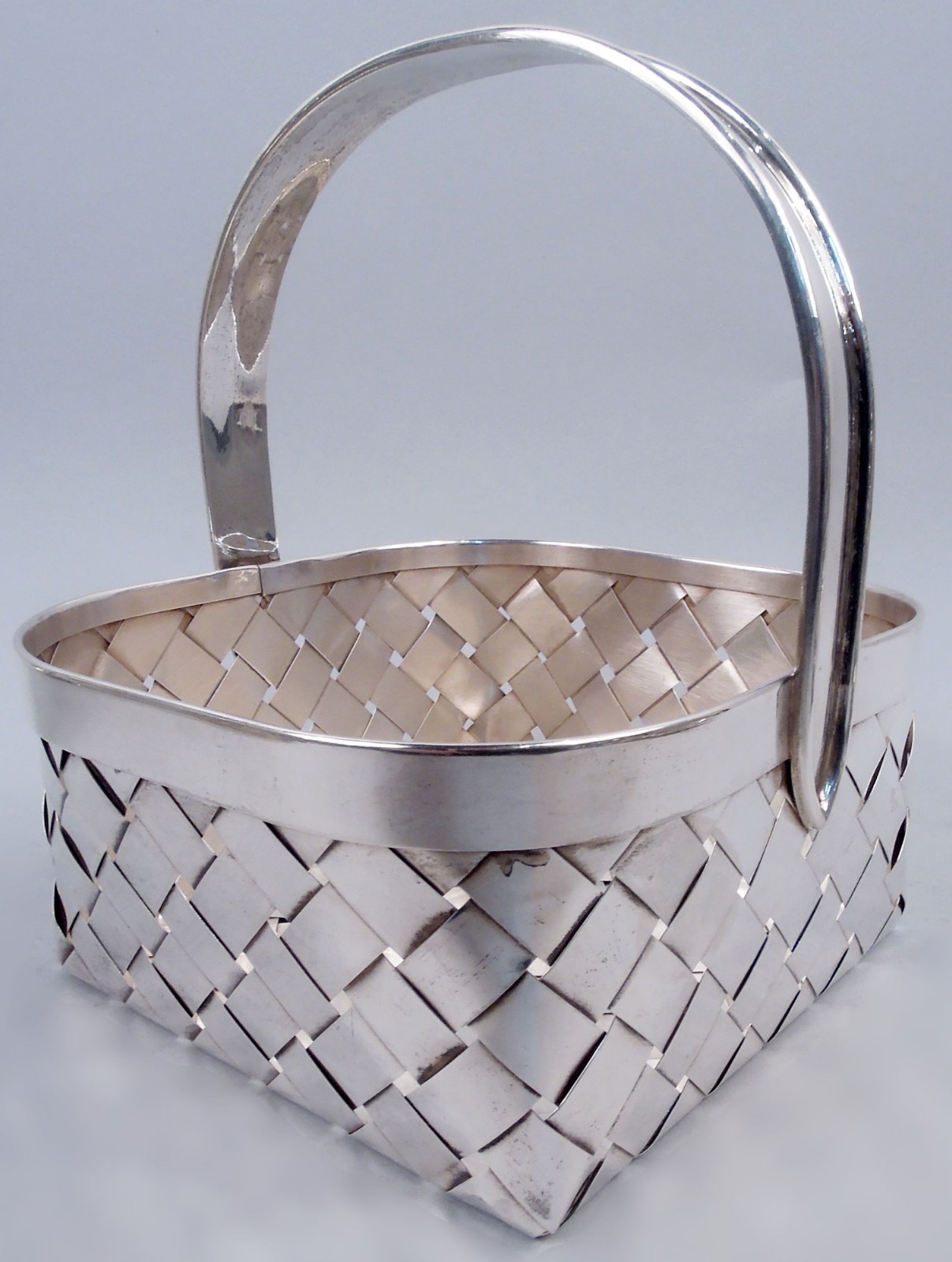 Cartier Basket Midcentury Modern Country Chic Square American Sterling Silver
