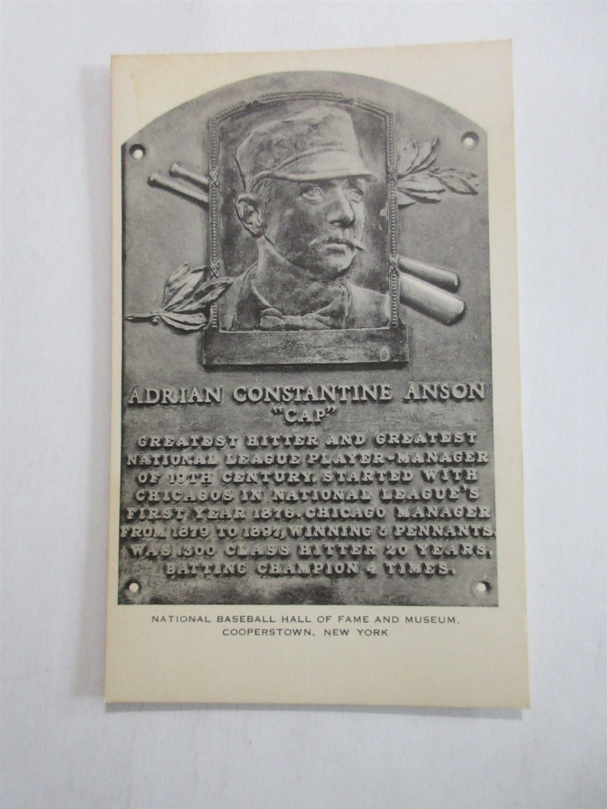 1953-55 ARTVUE TYPE 1 Hall of Fame Postcard CAP ANSON 1953-55 ARTVUE TYPE 1 Hall of Fame Postcard CAP ANSON