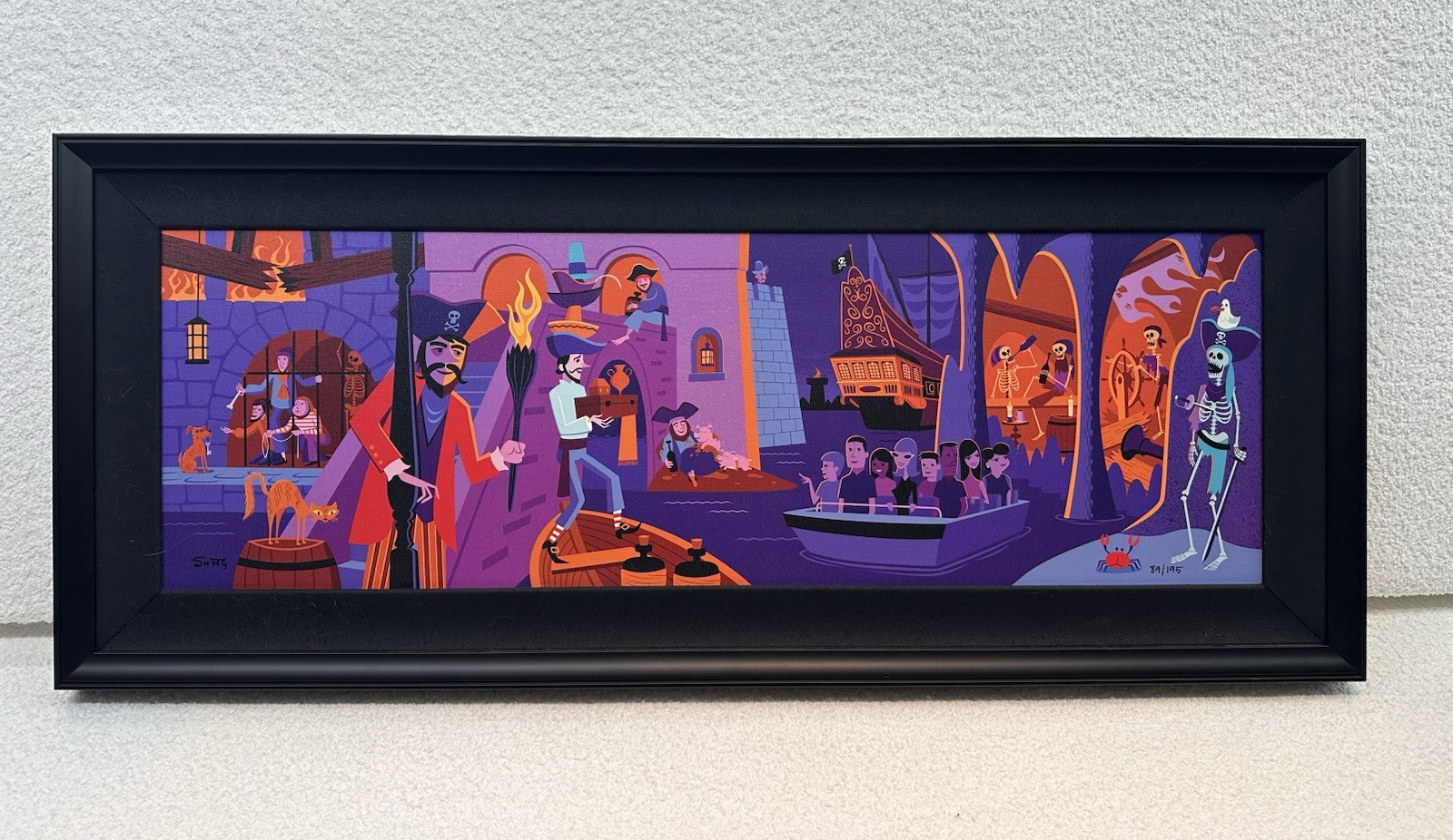 SHAG “SCOUNDRELS AND SKELETONS” CANVAS GICLEE SIGNED NUMBERED 89/195 W/COA