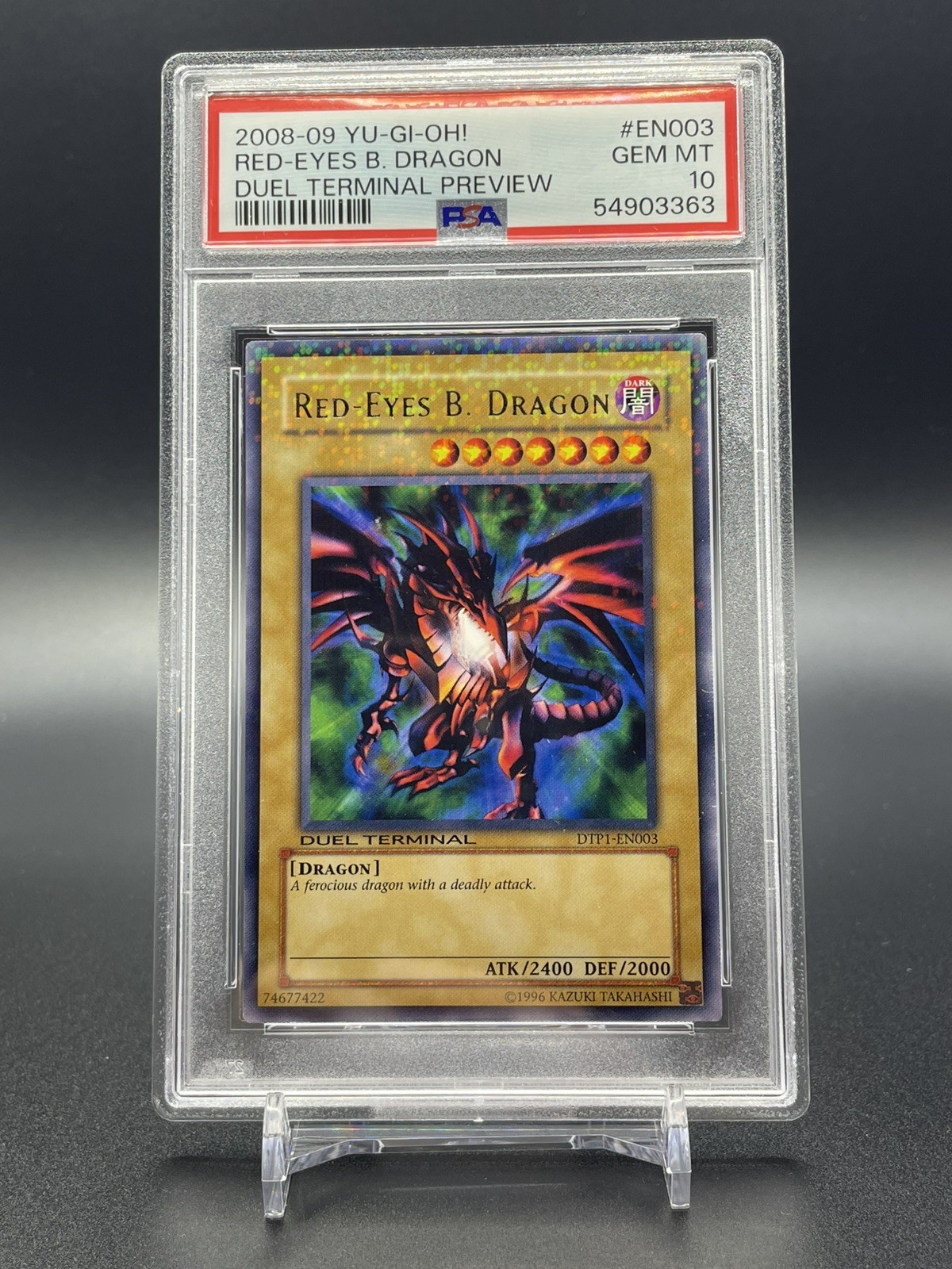 Yugioh Red Eyes B Dragon DTP1-EN003 Duel Terminal Preview Gem Mint PSA 10 card Yugioh Red Eyes B Dragon DTP1-EN003 Duel Terminal Preview Gem Mint PSA 10 card