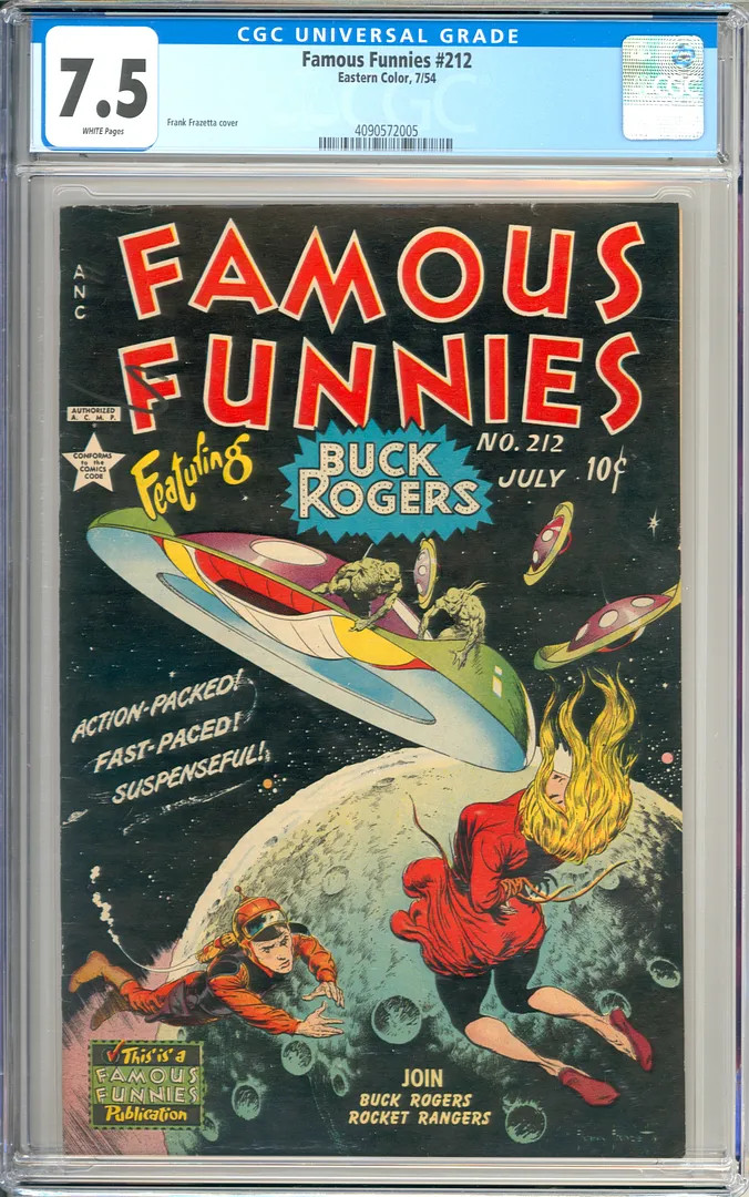 Famous Funnies #212 High Grade Classic Frazetta Cover Art Comic 1954 CGC 7.5