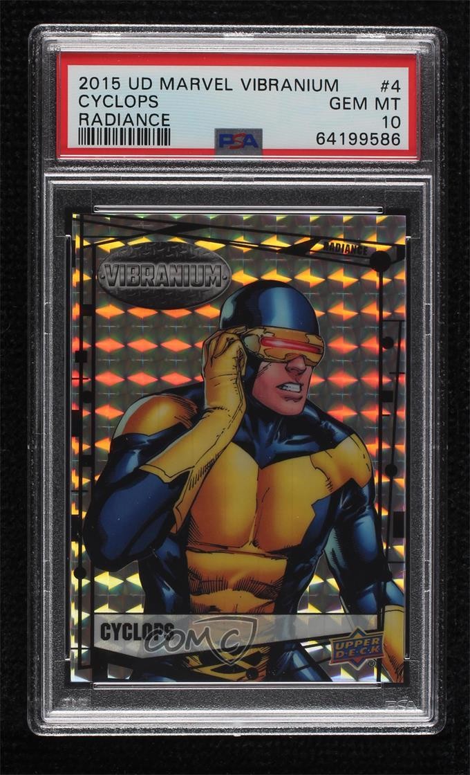 2015 Upper Deck Marvel Vibranium Radiance /50 Cyclops #4 PSA 10 GEM MT 1ct9