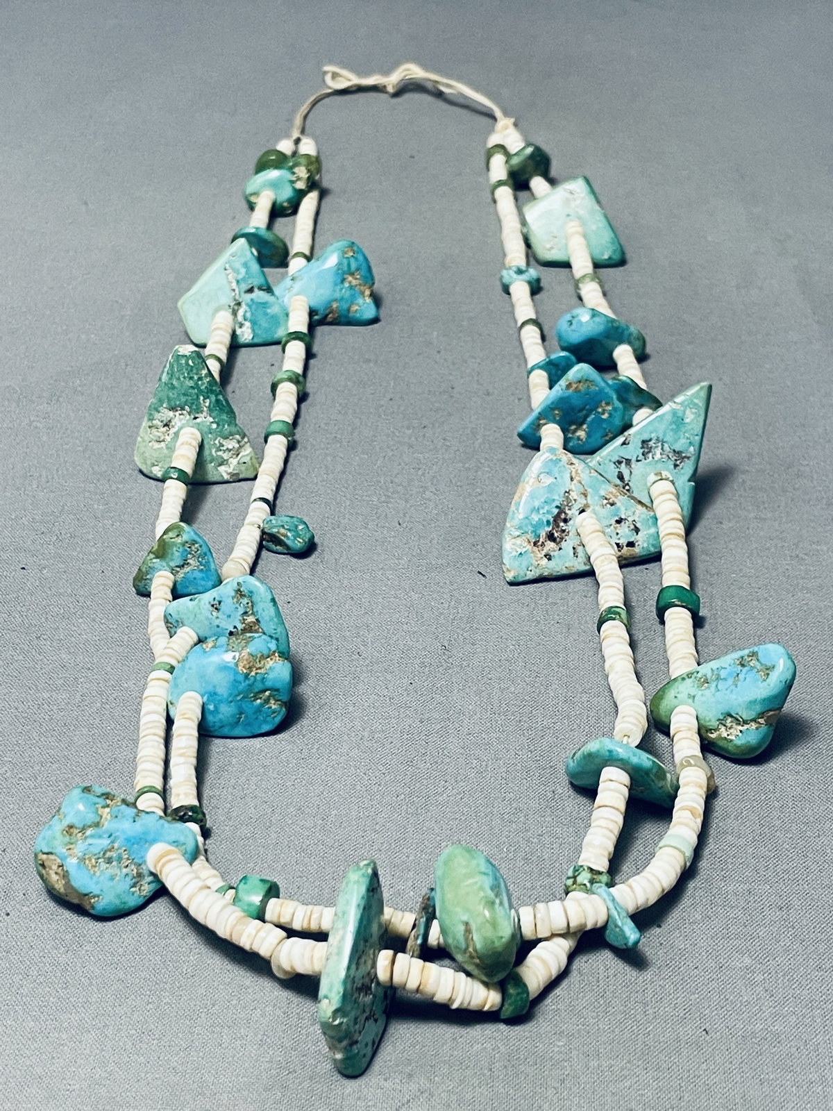 IMPORTANT EARLY 1900'S SANTO DOMINGO VINTAGE TURQUOISE NECKLACE OLD
