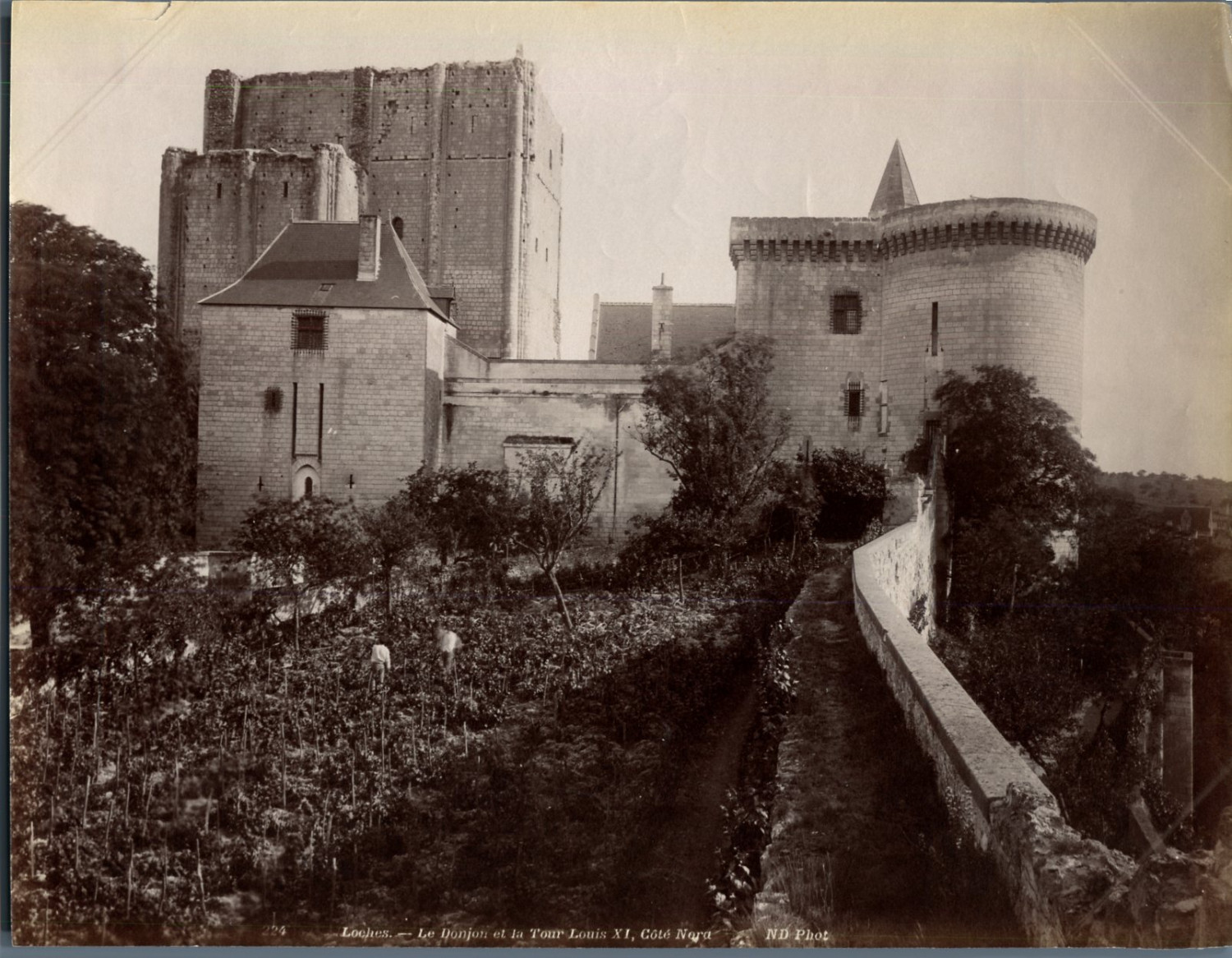 ND. France, Loches, Le Donjon et la Tour Louis XI Vintage Albumen Print. Tirag ND. France, Loches, Le Donjon et la Tour Louis XI Vintage Albumen Print. Tirag