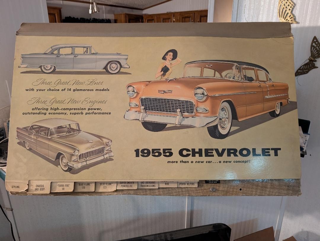 1955 Chevrolet Original Dealership Showroom Flip A-Frame Advertisment
