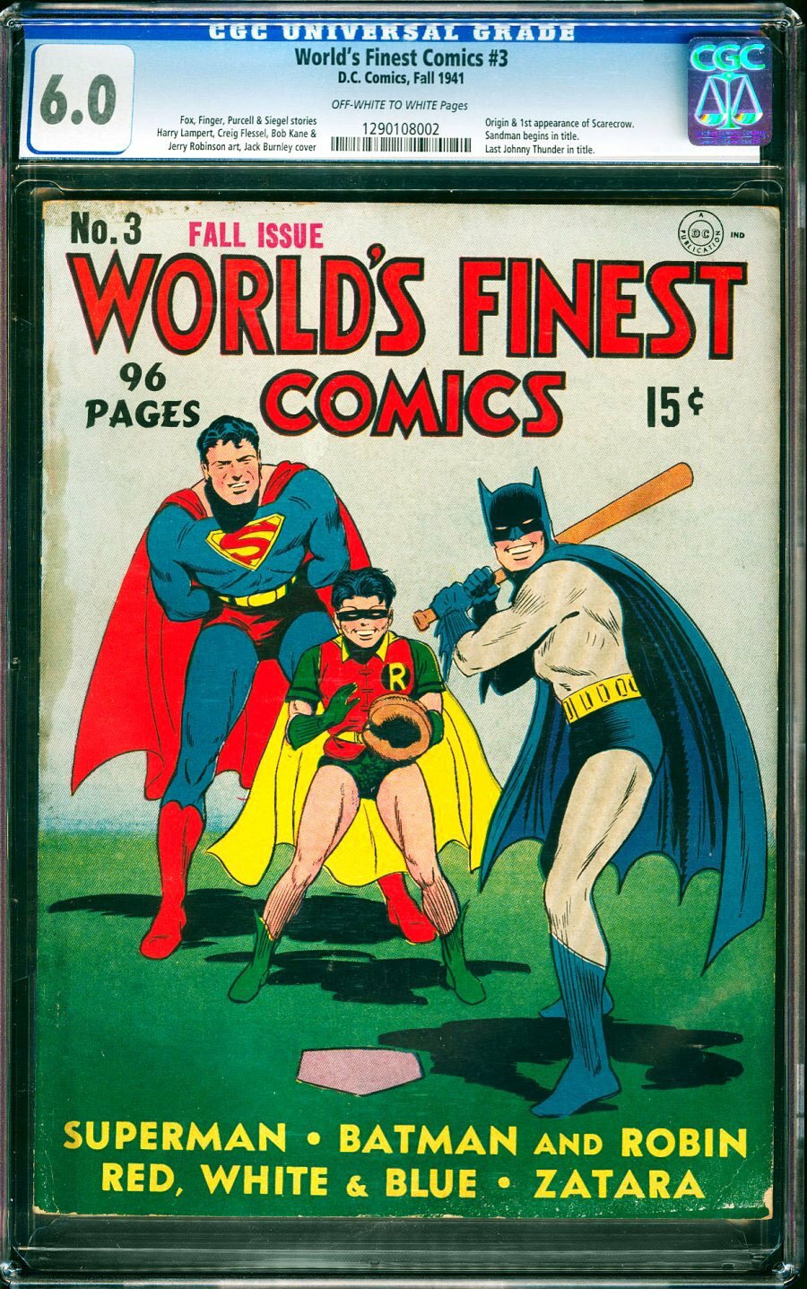 World's Finest Comics #3 CGC 6.0 DC 1941 1st Scarecrow Batman Superman M4 cm World's Finest Comics #3 CGC 6.0 DC 1941 1st Scarecrow Batman Superman M4 cm